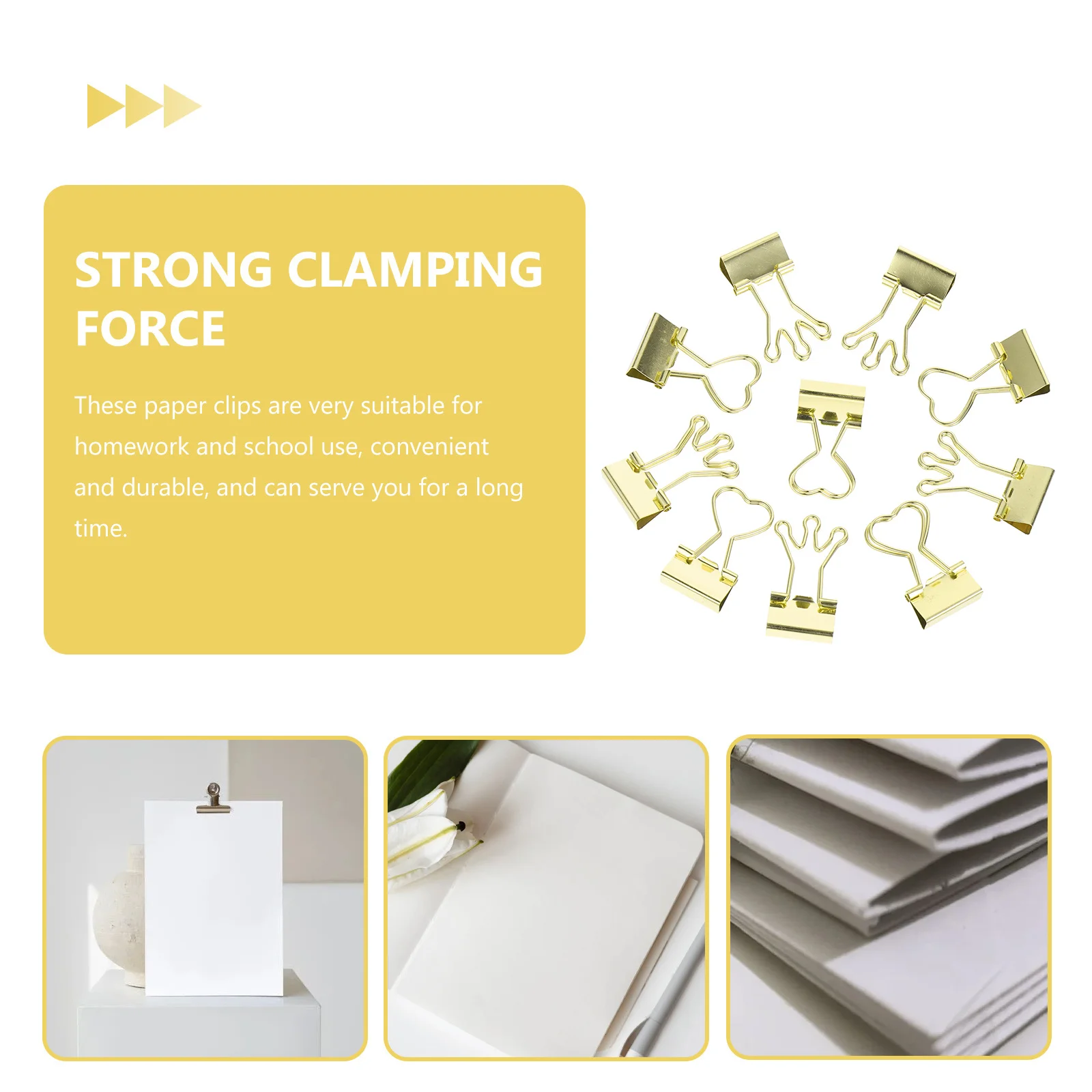 

10pcs Heart-Shaped Mini Binder Metal Paper For Office Home Use Tiny Document Clips Assorted Small Binder Clips Office Supplies