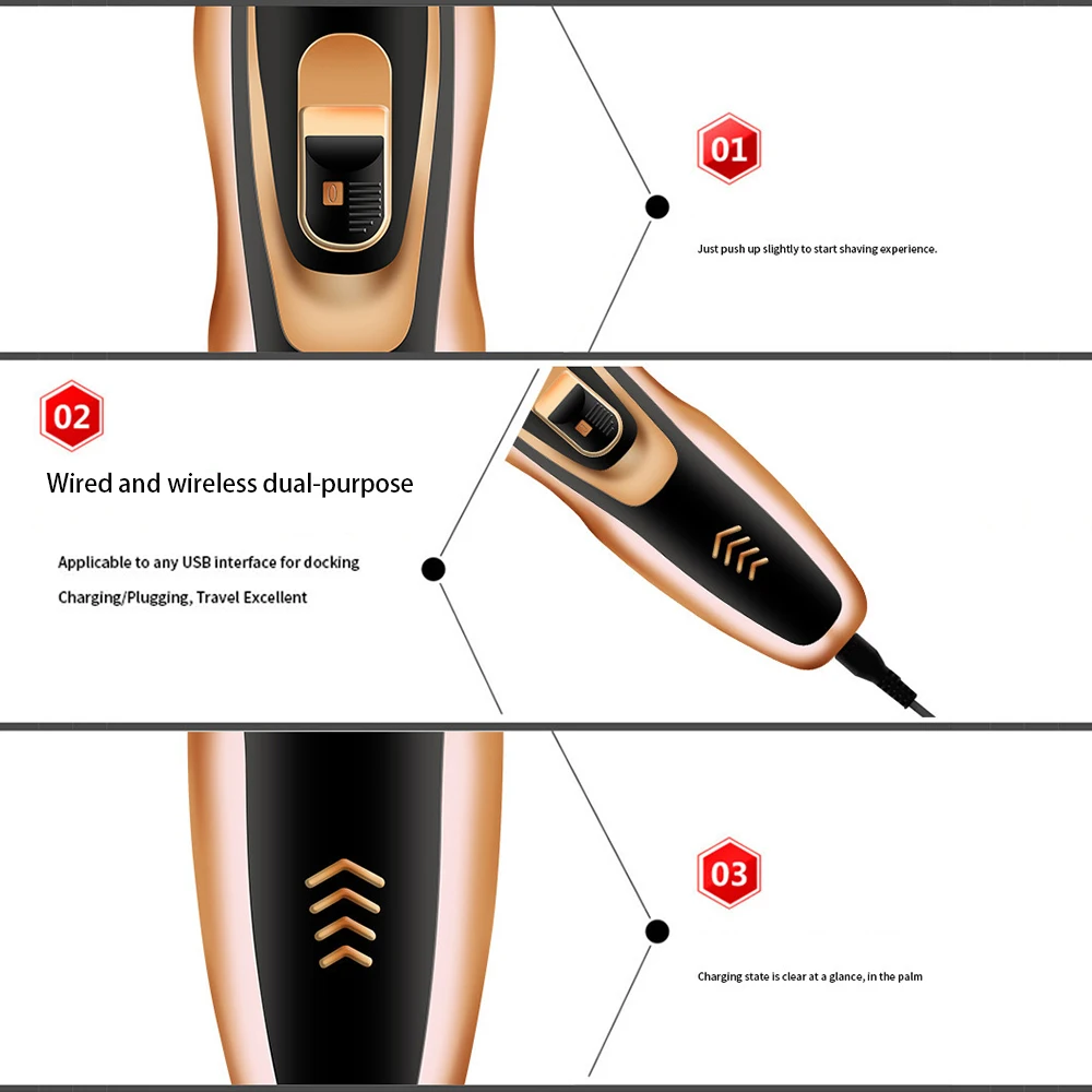 Geemy-595 Hair Trimmer For Men Beard Trimer Professional Hair Clipper Electr Razor Hair Cutting Machine Haircut Electr Shaver