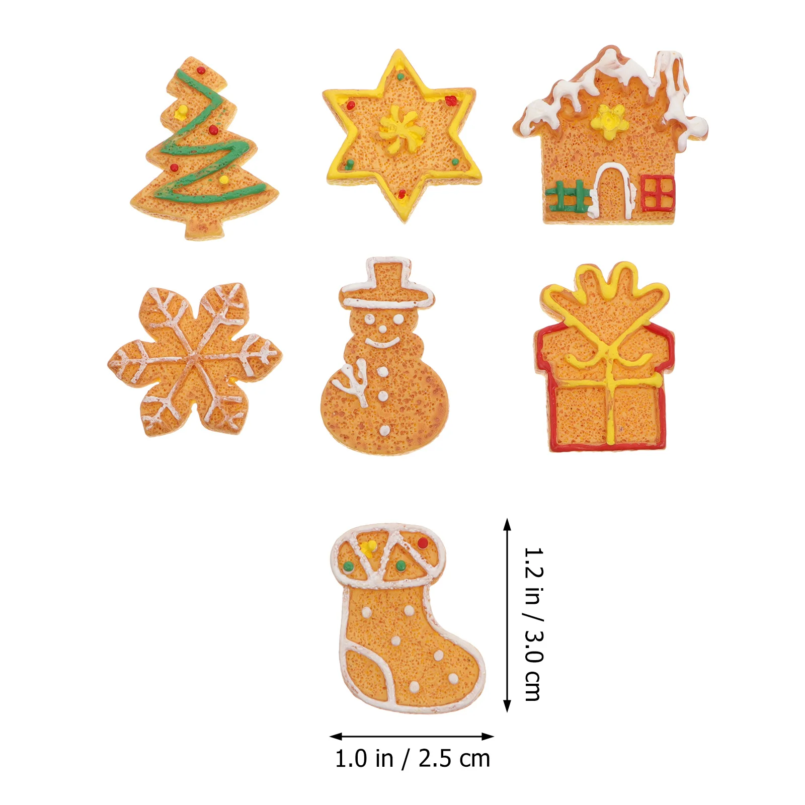 

50Pcs Christmas Resin Ornaments DIY Accessories Mixed Styles for Xmas Phone Case Hairpin Decorations Miniature Gifts