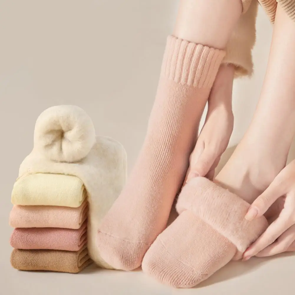 Women's Thick Warm Crew Socks Fall Winter Soft Cozy Fleece Lined Boot Socks Fuzzy Cold Weather Thermal Socks Ножки 양말