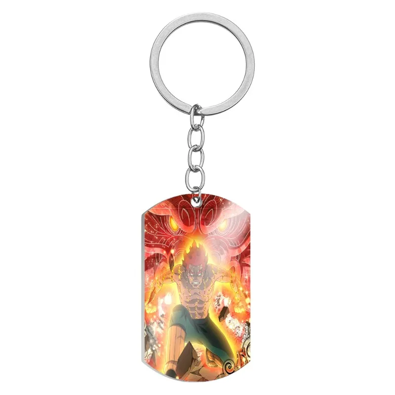 سلسلة مفاتيح ناروتو أنيمي من التيتانيوم الصلب علامة كلب عسكرية مع طباعة ملونة ملحقات تنكرية هدايا رائعة للأصدقاء