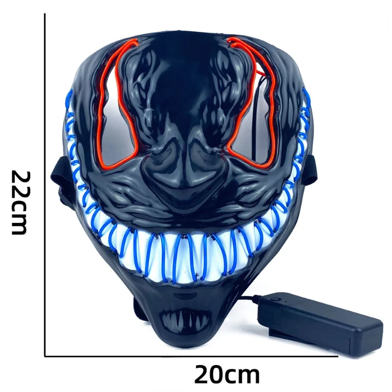 Halloween Neon Venom 2 Glowing Mask European and American Movies Horror Funny Full Face LED Mask Color Cosplay Costume Supplies