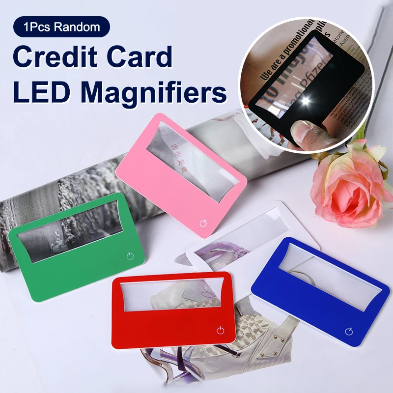 

1 шт. 3X лупа для кредитных карт, светодиодная газета, маленькие принты, лупа, линза для чтения, лупы, портативная ручная лупа для карт
