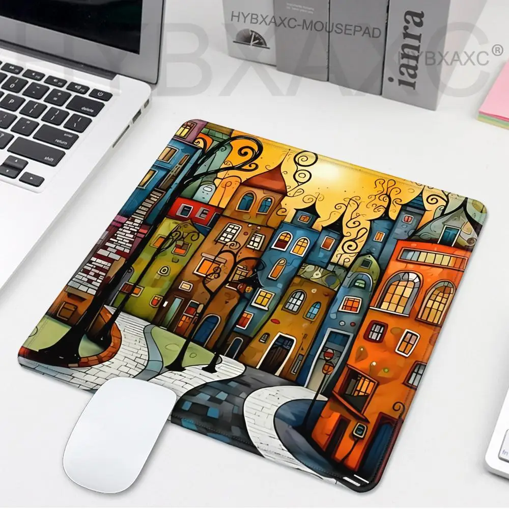 

HYBXAXC Colorful Fairytale Town Game Small Mouse Pad Desk Desktop Computer Keyboard Wireless Mouse Boy Girl Gift for Play games