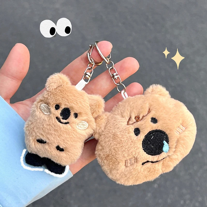 Funny Cute Plush Koala Keychain Bag Pendant Doll Cute Cartoon Bear Plush Bag Hanging Accessories Doll Toy Key Ring Children Gift