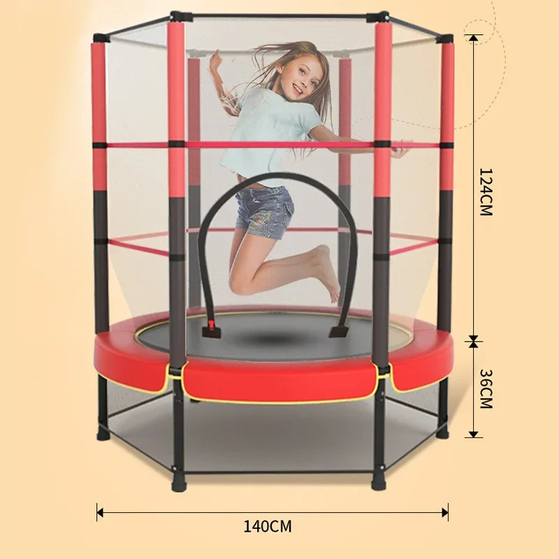 Direct Manufacturer Sale Kids Trampoline with Safety Nets Multicolor Indoor  Trampoline for Children