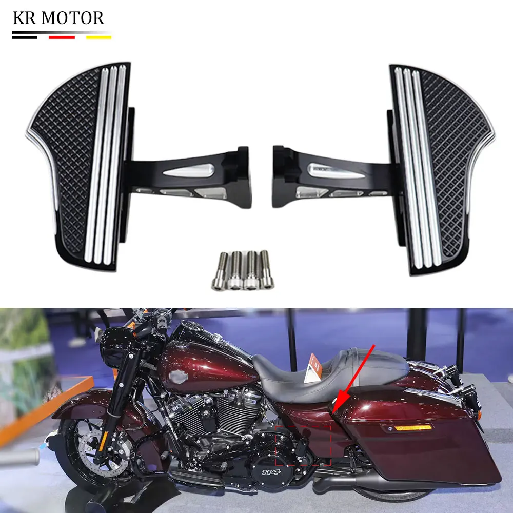 

Motorcycle Passenger Footboard Rear Footboard Footboard Pedal For Harley Touring Street Glide Road King CVO FLRT FLH Road Glide