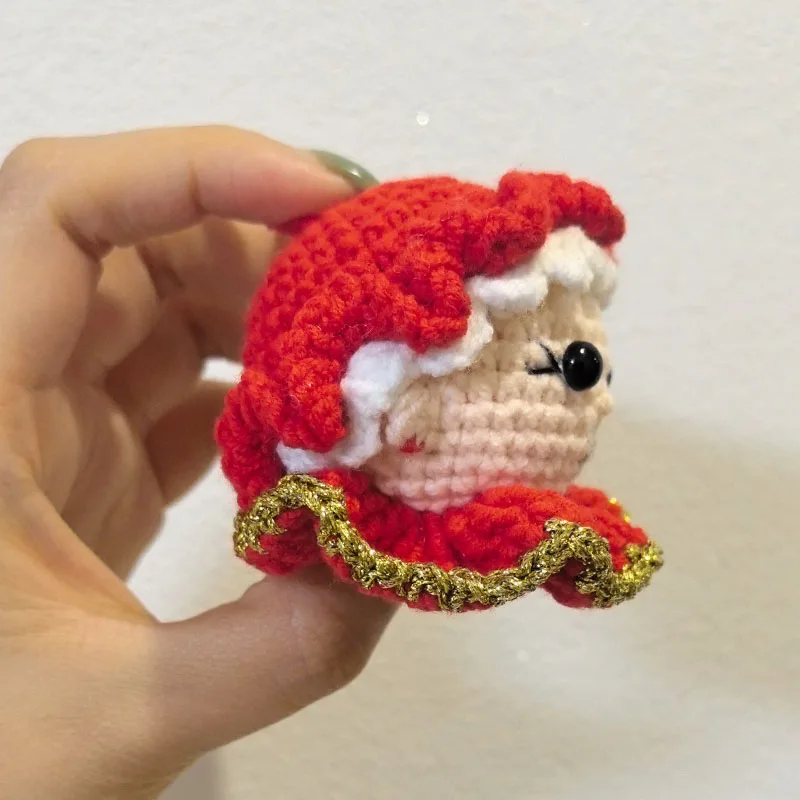 Christmas Crochet Cotton Plush Santa Claus Doll kawaii Knitted Elf Stuffed Toys Sleeping Cuddle Doll Christmas Gift