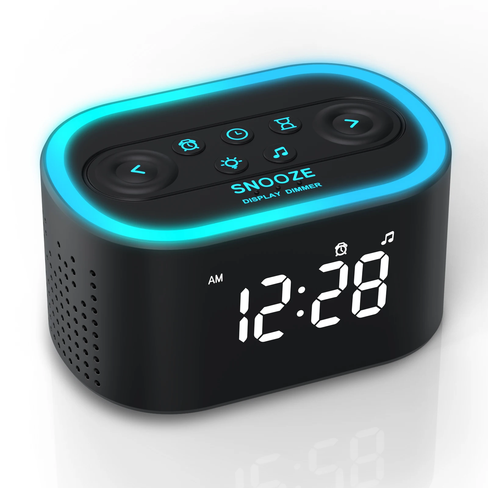 

Digital Alarm Clock with White Noise Sound Machine, 21 Soothing Sounds, 7 Wake Up Sounds, 8 Night Lights, 32-Level Volume 9 Slee