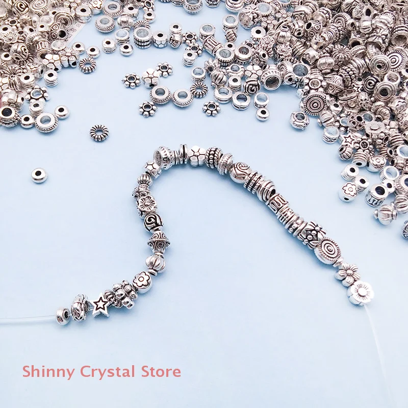 

30Pcs/lot DIY Bracelet Nekclace Tibetan Antique Silver Color Hollow Ball Metal Beads Spacer Beads For Jewelry Making