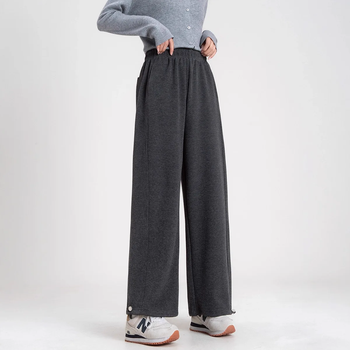 

Sports Straight for Autumn Winter High-waisted Thickened Loose Slimming Rapey Sports Girdle Casual Pants