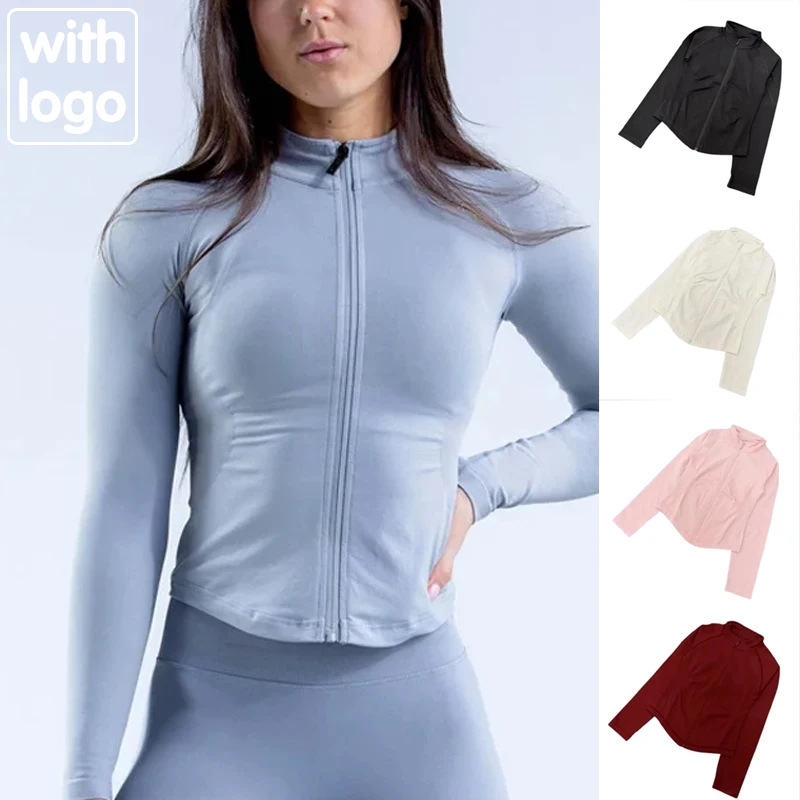 

Impact with Logo Zip Up Running Jacket Lightweight Stretchy Running Jacket Yoga Wear Coat High Neck Breathable Yoga Sportwear
