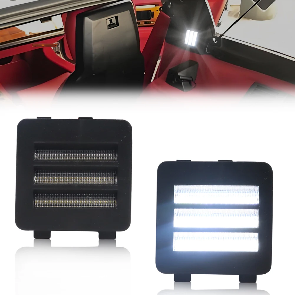 2Pcs Rear Interior Light Trunk Hatch Compartment Cargo Courtesy Light Dome Light W/White LED For 1984-1996 Chevrolet Corvette C4