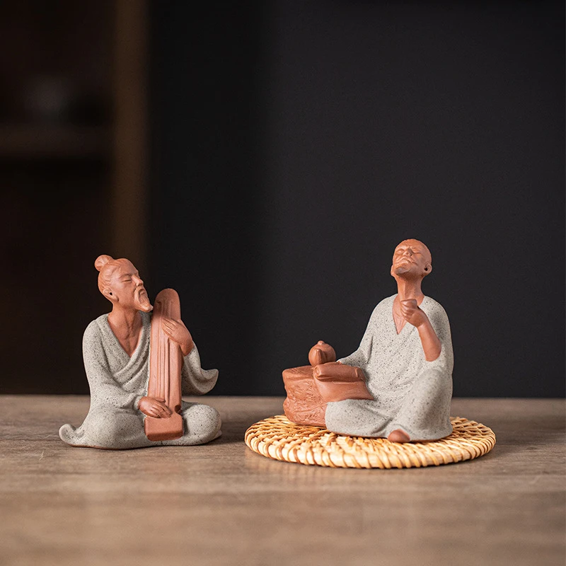 White Porcelain Lu Yu Tasting Home Desktop Ornament Ceramic Zen Tea Master Ancient Historical Figure Craft Decora
