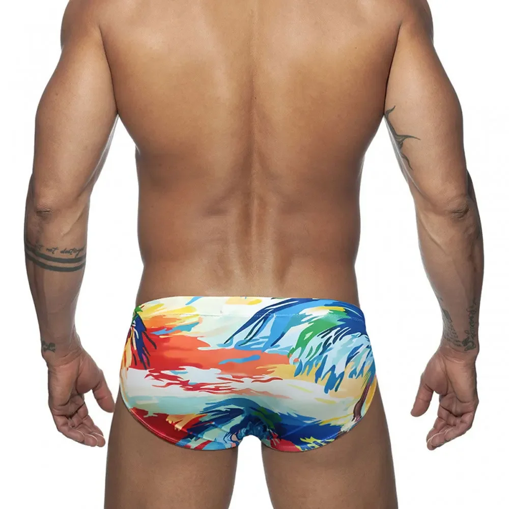 2025 Ink Art Swimwear Men Bikini Mens Swim Briefs Slip Sexy Push Up Pouch Swimwear Man Swimming Trunks Beachwear Bathing Suit