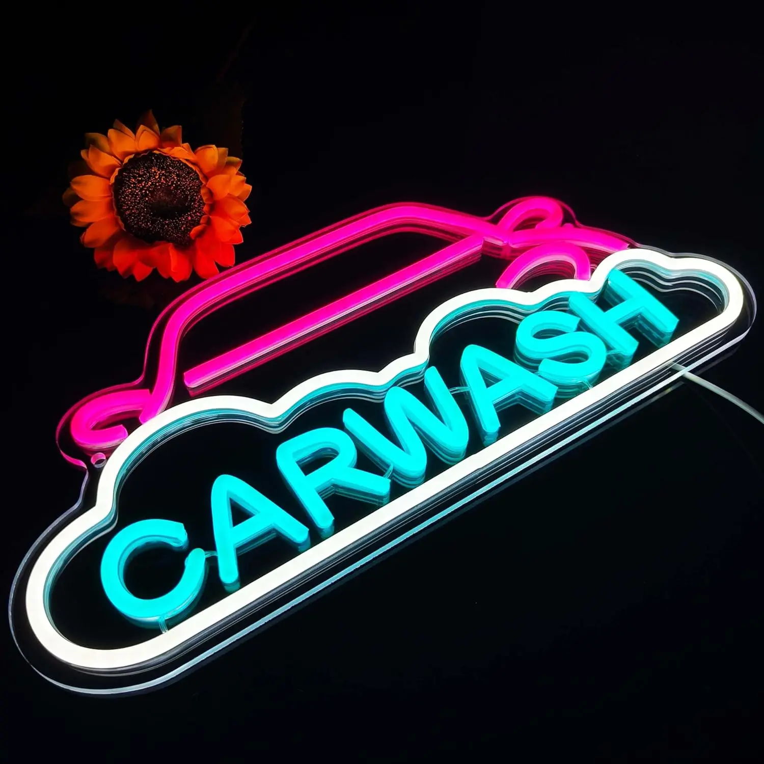

Car Wash Neon Signs LED Neon Light Sign Light Up Neon Signs for Auto Shop Decor, Man Cave, Arcade, and Business Decor
