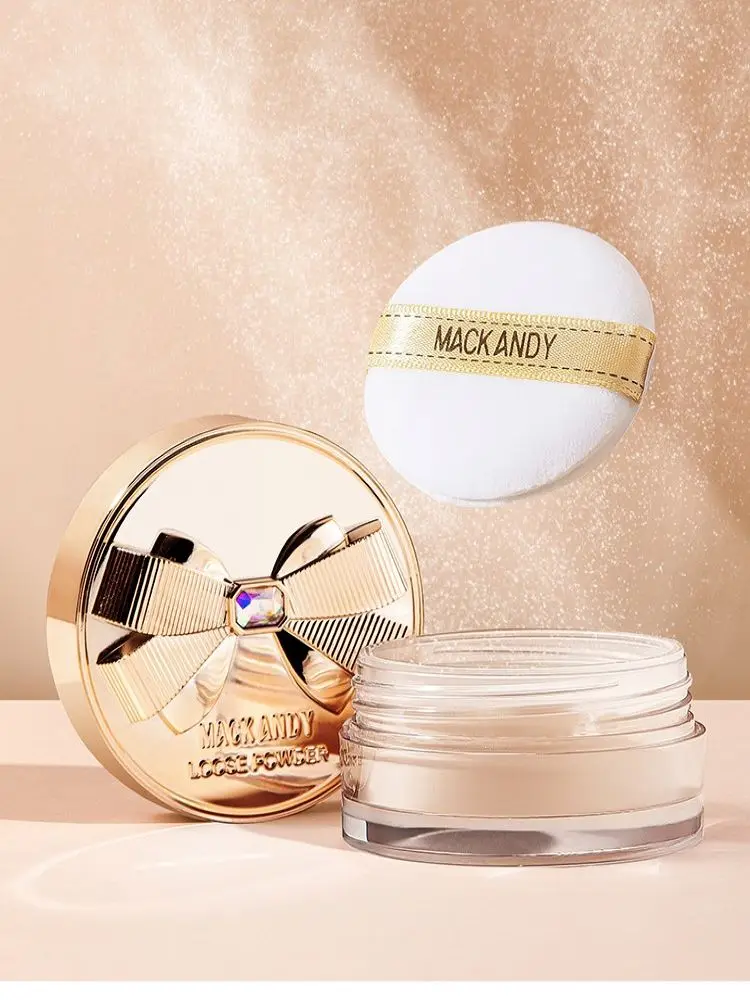 MACKANDY Air Cushion Setting Powder Oil Control Waterproof Long-lasting Concealer Smooth Loose Powder Facial Makeup Cosmetics