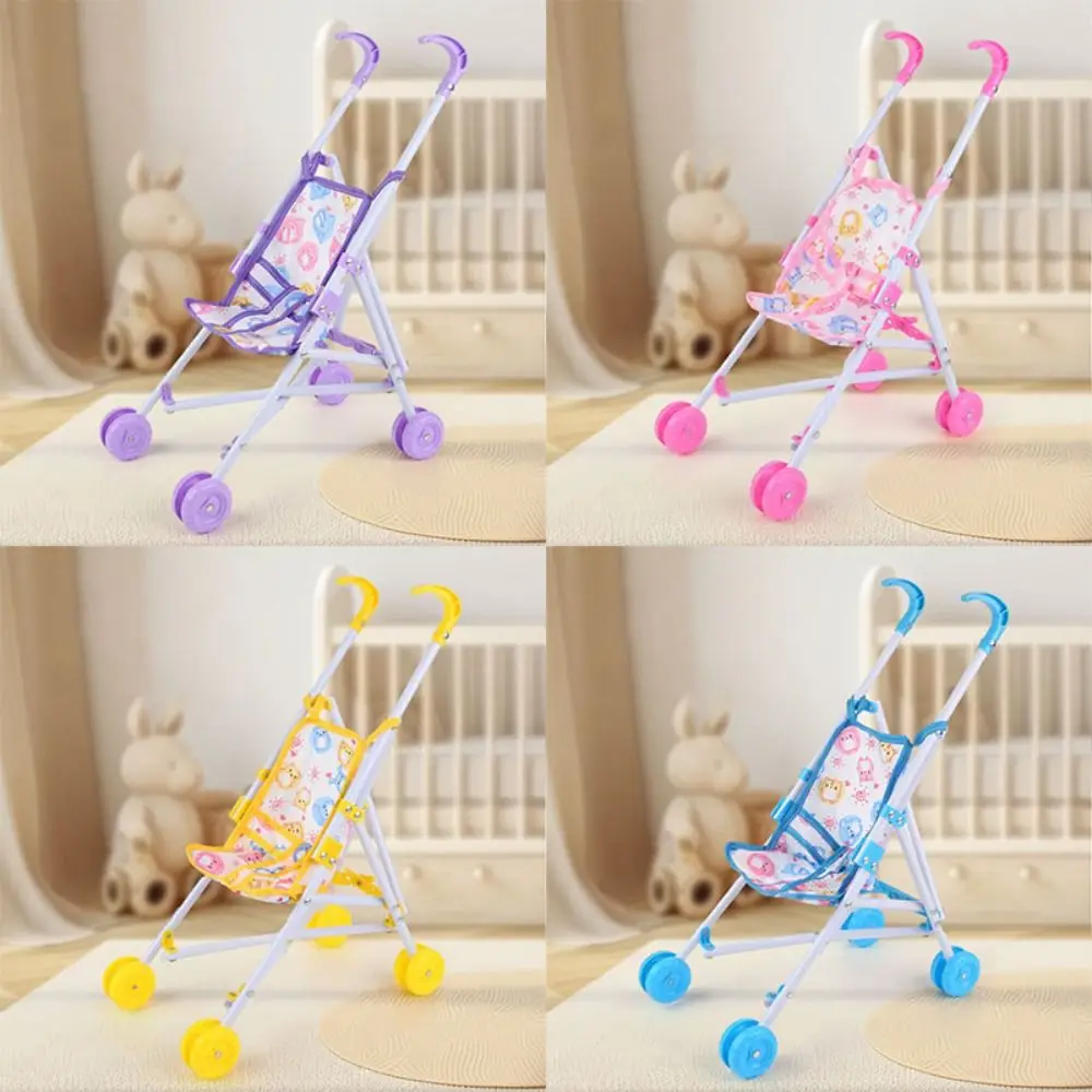 Durable Interactive Dolls Pram Play Toys Stable Baby Stroller Plastic Doll Handcart for Boys Girls Babies