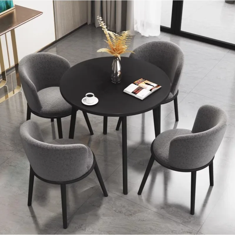 Nordic Pub Side Salon Coffee Table Sets Tea Small Round Luxury Minimalist Chair Modern Metal French Huismeubilair Furniture