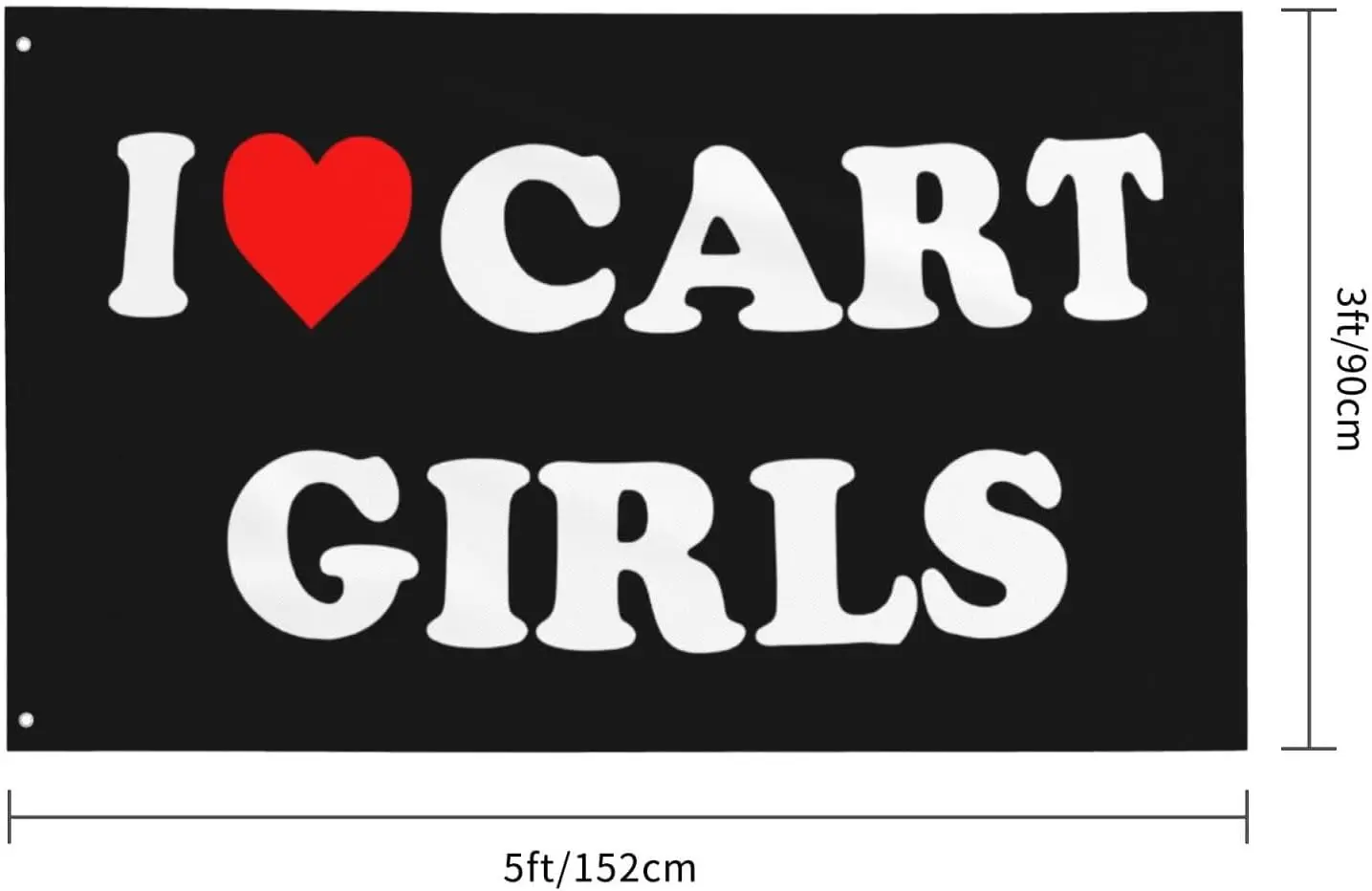 Flagnshow 100% Polyester I-Heart-Love-Cart-Girls Flag