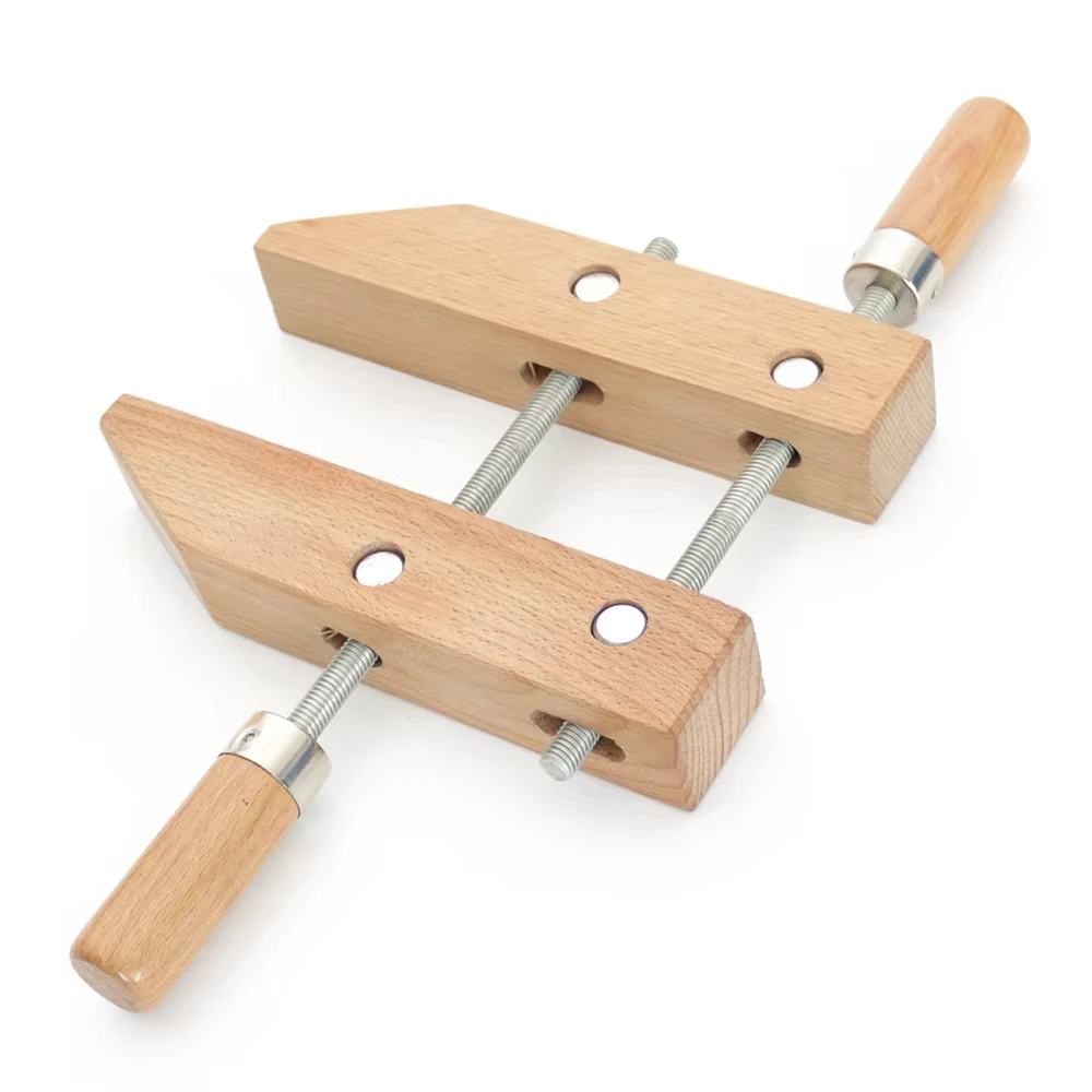 

8/10" Wood Hand Screw Clamp Adjustable Wooden Handle 8/10 Inch Parallel Jaw Hardwood Construction Professional Woodworking Tool