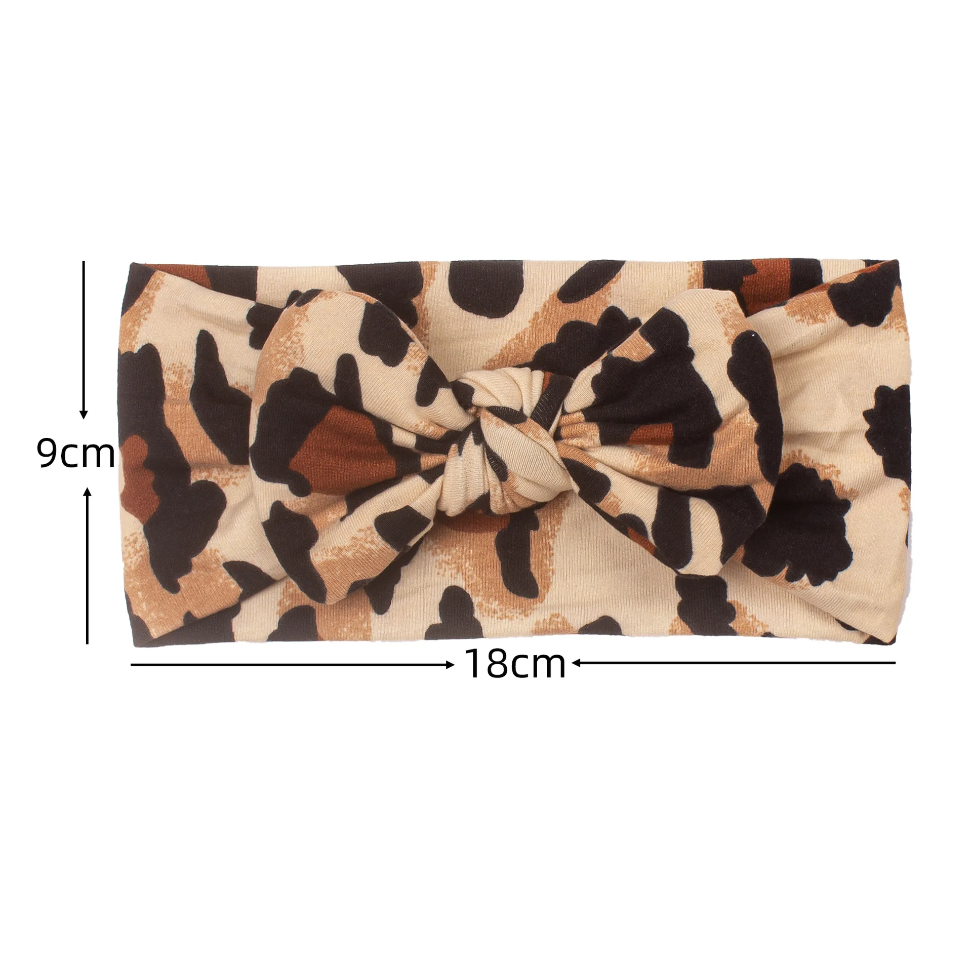 INS New Baby Leopard Print Headband Children\'s Wide Edge Seamless Bow Headscarf Baby Hair Band