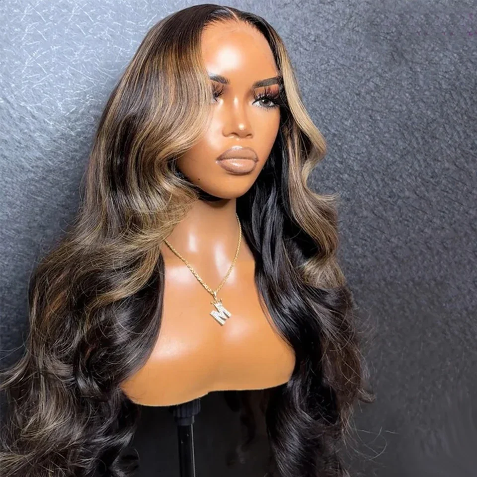 Soft Glueless Highlight Brown Wave 5x5 Silk Base Jewish Human Hair Wig BabyHair HD Lace European Hair Preplucked Daily