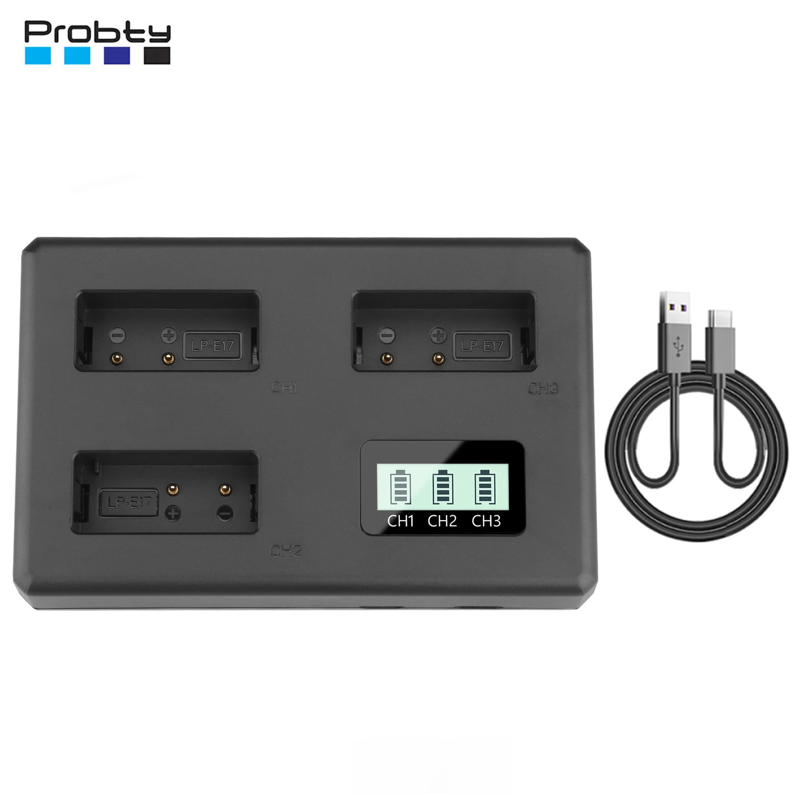 LP-E17 Triple Slot Battery Charger LP-E17 Charger for Canon EOS RP R50 R10 R8 M3 M5 M6 200D 200DII 77D 750D 760D 800D 8000D