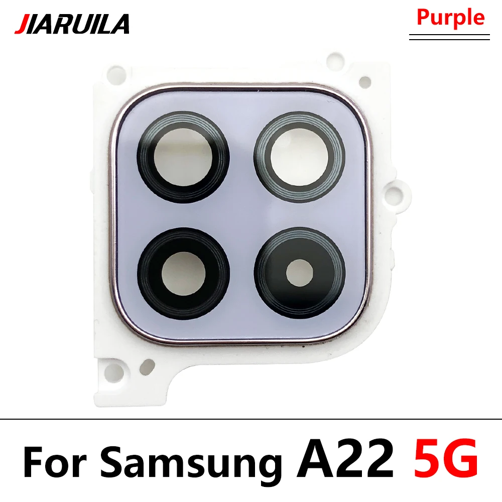 Housing Back Rear Camera Glass Lens With Cover Frame Holder For Samsung A22 5G A22 4G Black Purple Green White