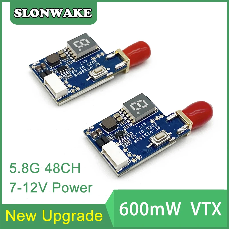SLONWAKE TS5823 600mW 비디오 송신기 모듈 5.8GHz 48CH VTX에는 TS5828 TS5828S TS832 FPV 레이싱 드론 쿼드콥터용 5V BEC가 있습니다.