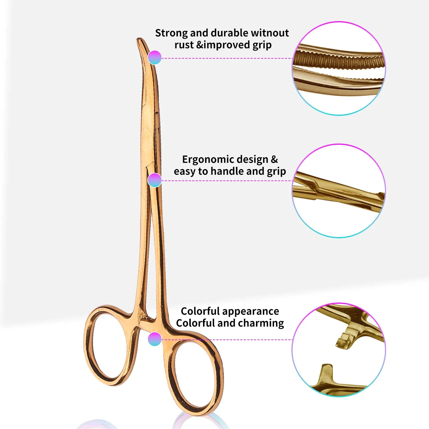 Golden-Plated Hook Remover Pliers for Fishing and Outdoor Use, Pet Grooming Different Size, Fishing Pliers, Fishing Gear