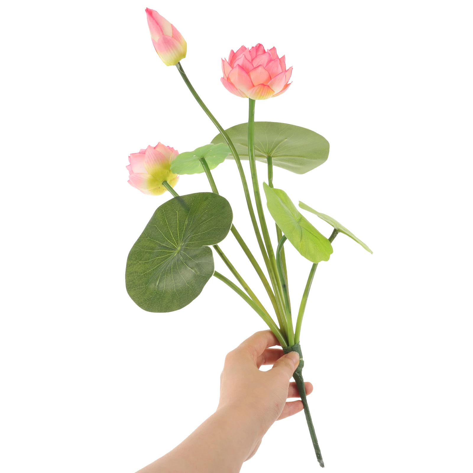 

Artificial Lotus Flower Bouquet Pink Big Decoration Home Wedding Party Table Centerpiece MiniFlower Potted Plants