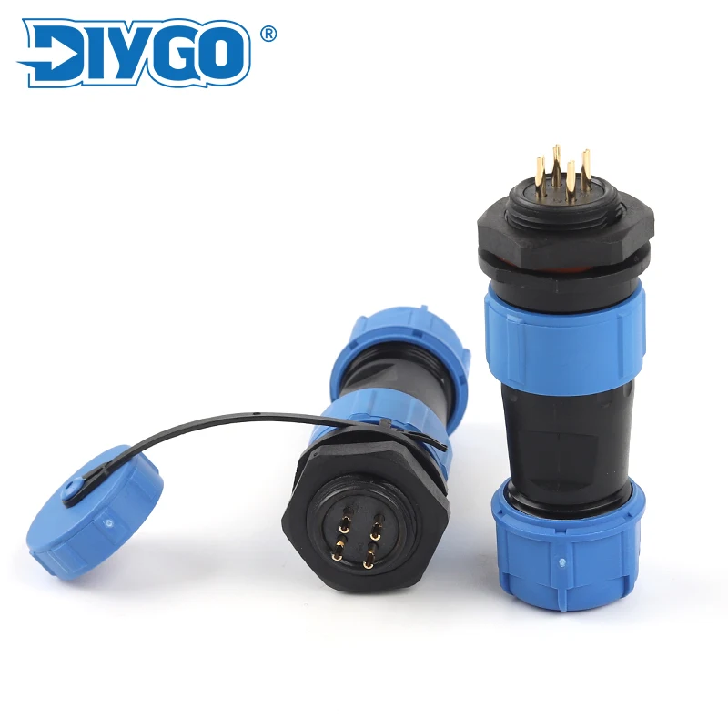 SP17 IP68 Aviation Plug Socket Electrical Wire Connectors 2/3/4/5/7/9 Pin Back Nut Male Female Cable Waterproof Connector DIY GO