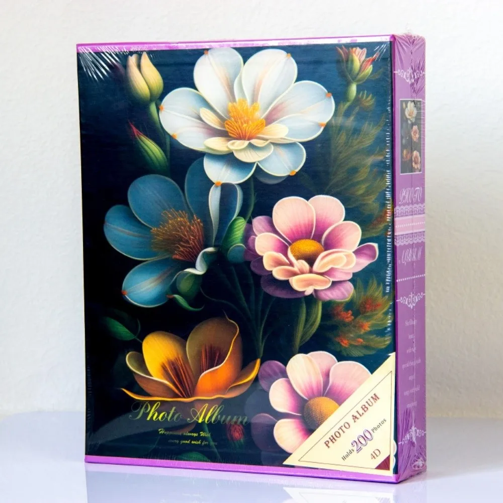 New 6 Inch 200 Pockets Photo Album Large Capacity Insert Pocket Scrapbook Album Laminated Photo Storage Family Memory