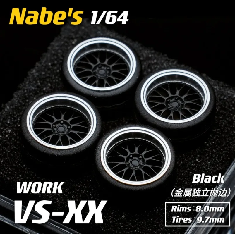 Nabes Chika 1/64 21A/21C/Vsxx/TF1 8.9/9.7mm 자동차 수정 휠 허브 고무 타이어 수지 휠 1:64 정적 모델 자동차에 적합