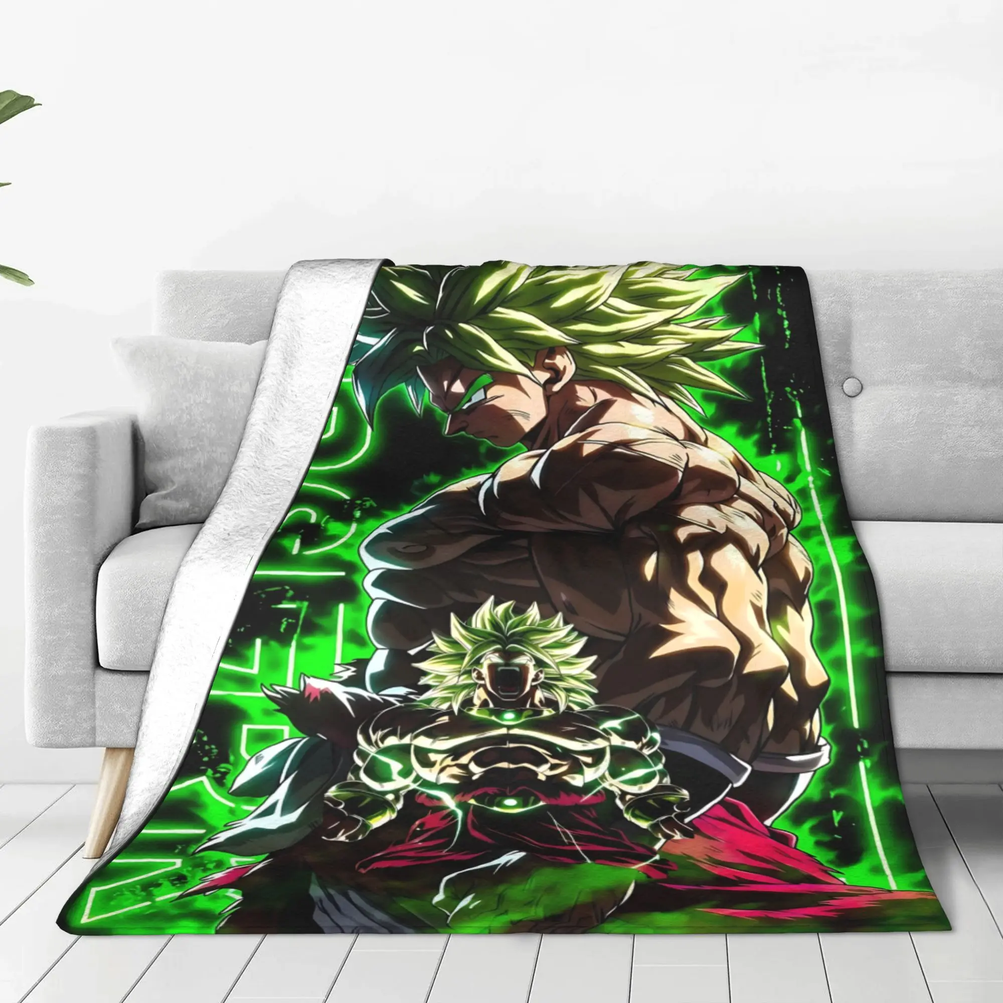 1PC Dragon Ball Theme Broly  home room decorations Winter Blankets for Adults Bedding Home Interior Sofa Knee