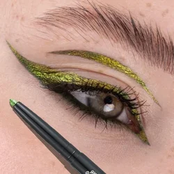 Matita eyeliner cromata Impermeabile duraturo Diamante metallizzato Glitter Ombretto sdraiato Baco da seta Perlescente Verde Viola Trucco per occhi