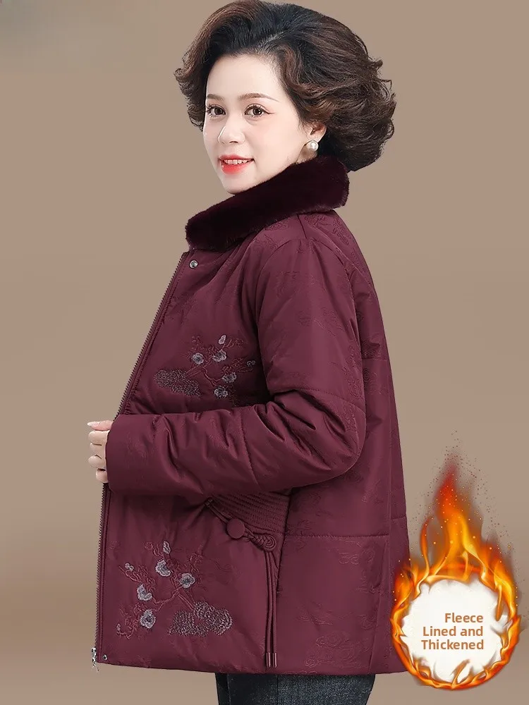 

Утепленное хлопковое пальто для женщин: модное, свободного кроя, с вышивкой, зимнее, теплое, на пушистой подкладке, с узором из птиц и цветов