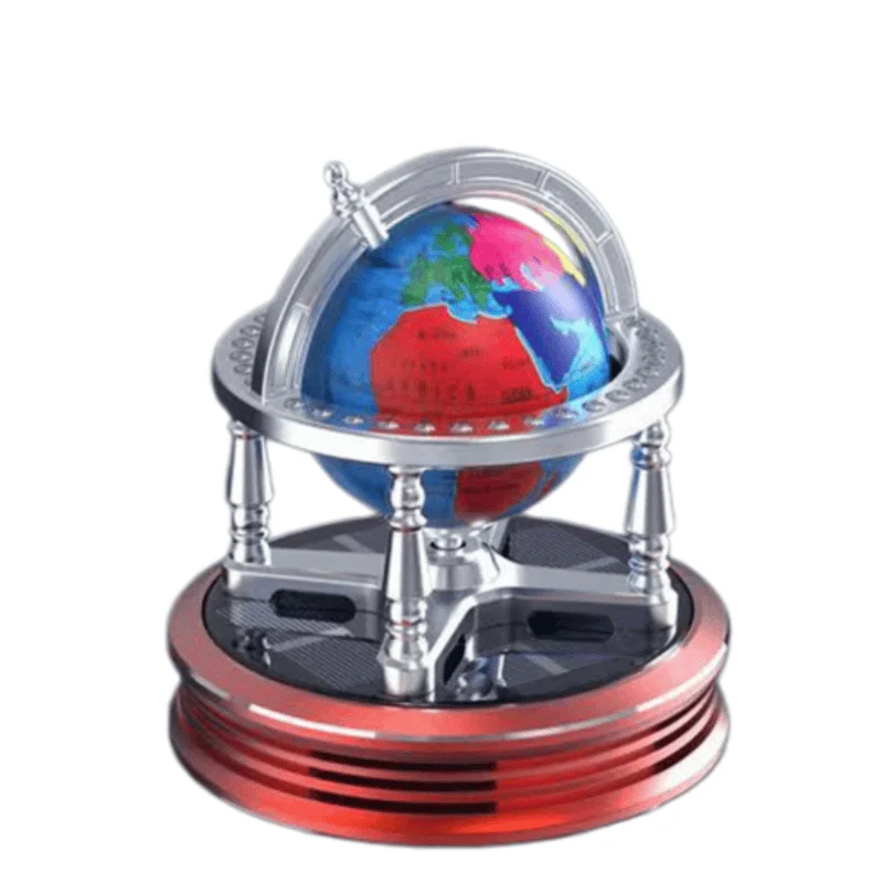 Solar Rotating Globe World Map Car Air Freshener Essential Oil Diffuser Dashboard Decor Aromatherapy Interior Accessories Gifts
