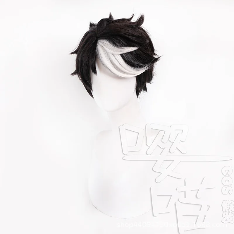 Parrucca cosplay Seer Eli Clark Gioco Identity V Nero Bianco Resistente al calore Sintetico Anime Gioco di ruolo di Halloween Parrucche Seer Eli Clark