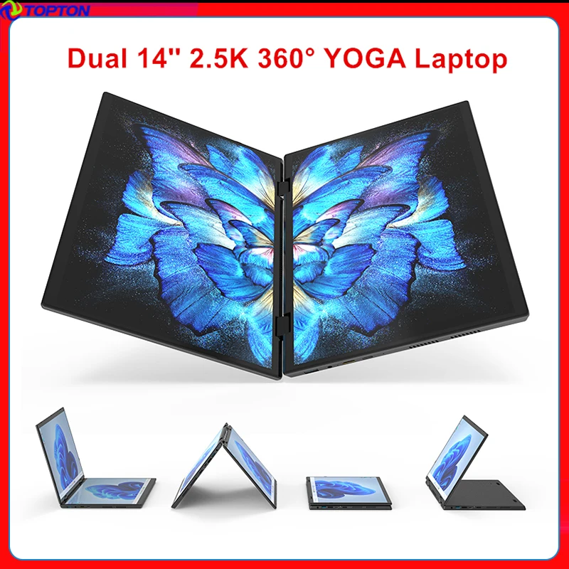 مراجعة وتحليل لجهاز Intel 12th Gen Dual Screen 360° YOGA Laptop N95 214 Inch 2.5K Touch IPS Windows 11 Tablet PC 2 in 1 Portable Notebook WiFi L14