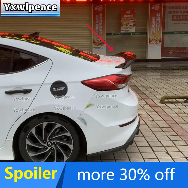 For Hyundai Elantra 2017 2018 2019 Spoiler High Quality ABS Plastic R Style Rear Trunk Spoiler  Wing Car Accessories