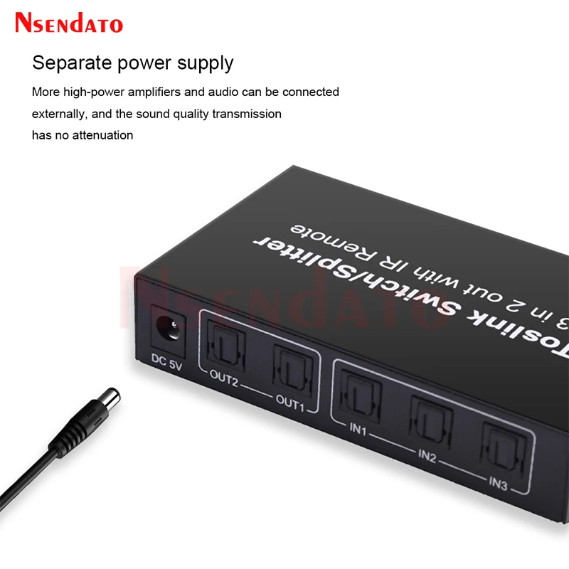 3 في 2 خارج Spdif Toslink محول الصوت البصري 3X2 مفتاح بصري رقمي الفاصل موسع مفاتيح لشاشة DVD HDTV PS4