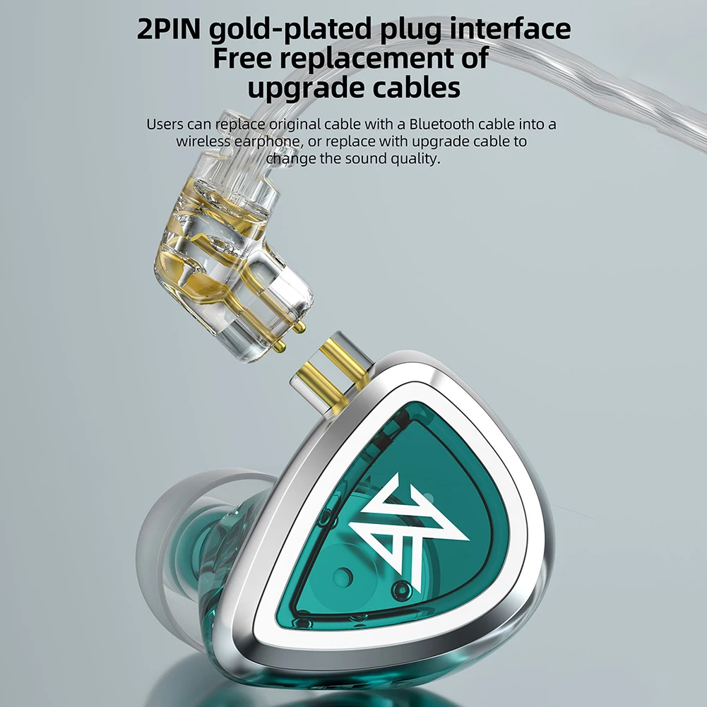 KZ EDA 3ใน1ชุดเบสหูฟังเหมาะกับ3.5มม.เบส/สมดุล/Hi-Res หูฟังอินเอียร์ตัดเสียงรบกวน HiFi สายหูฟัง