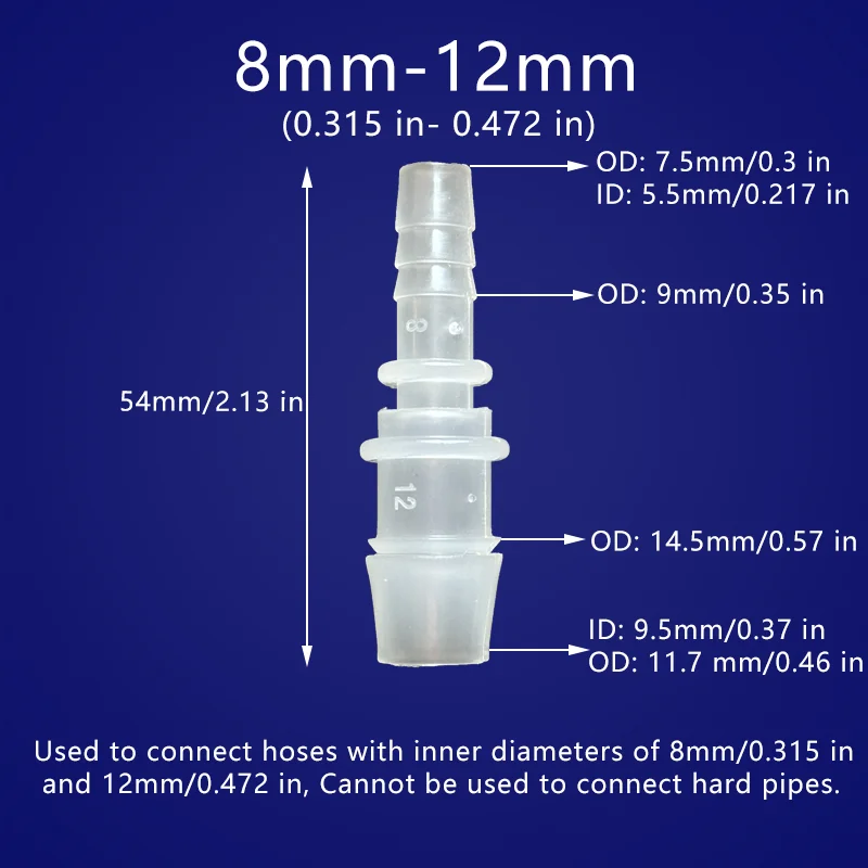 Plastic Flexible Hose Connector Barb Reducer Variable Diameter Fitting Adapter Splicer Joint Water Pipe Repair Garden Aquarium