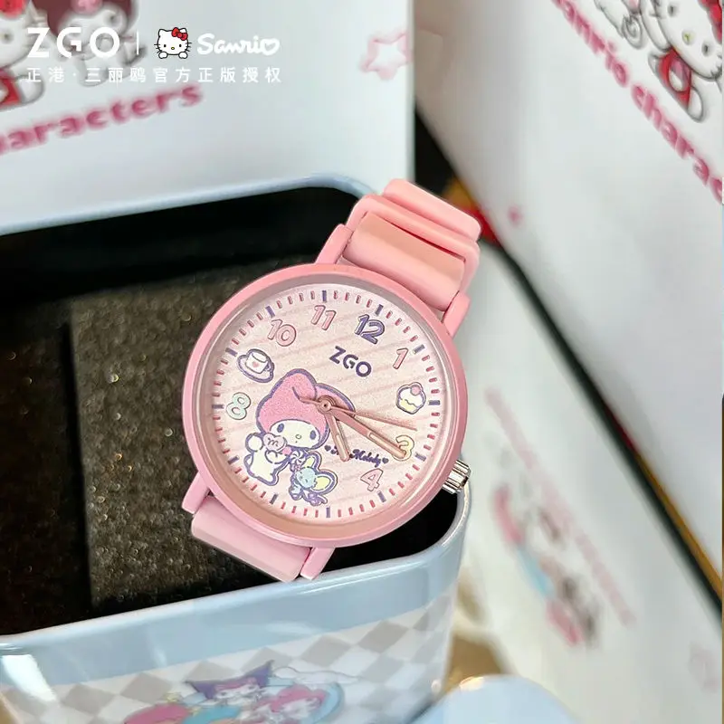 ZGOXSanrio Melody Girls Reloj luminoso Estudiante Puntero Relojes electrónicos