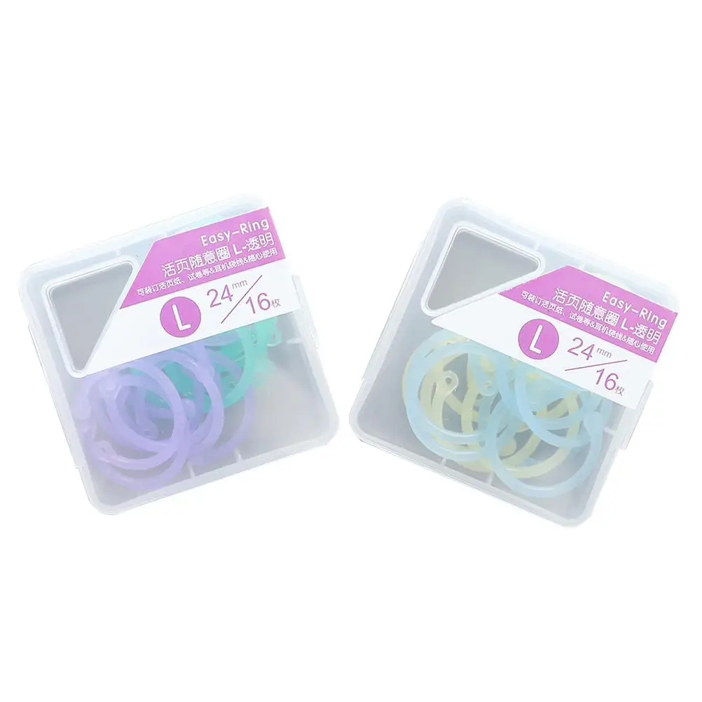 

32 Pcs D-shaped Binder Rings Plastic Loose-leaf Circles Storage Book Key Portable Convenient Household Office School Use