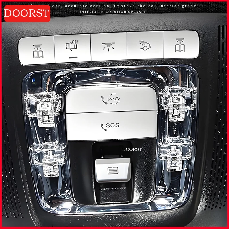 

For Mercedes Benz A CLA GLA GLB Class W177 C118 X247 H247 Roof Reading Light Button Decorative Stickers Interior Accessories