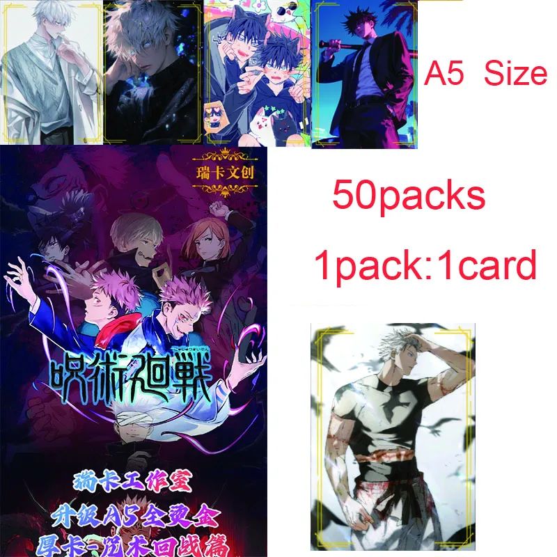 

2024 чехол оптовая продажа новейших карт ююютсу Kaisen Размер A5 JJK бустер коробка Gojo Satoru Nanami Sukuna хобби Рождественский подарок