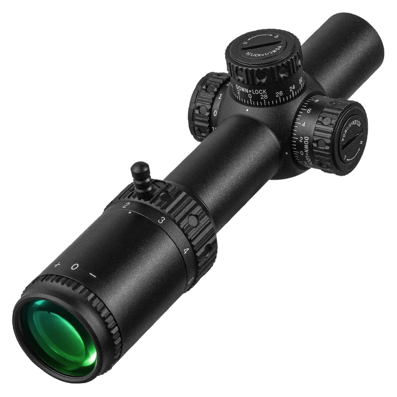 High-quality FIRE WOLF 1-5X24 IR SFP close-range tactical telescope with red dot illumination, reset lock, and hunting optics view 4